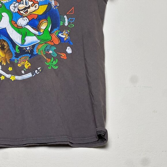 Super Mario World Retro Video Game Bowser Graphic T Shirt Men S Grey Indie - Picture 7 of 8